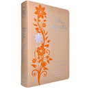 Bíblia Ramos Rose e Laranja Letra Gigante Capa Flexível Luxo Pu Com Harpa e Índice Feminina Arc