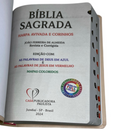 Bíblia Ramos Rose e Laranja Letra Gigante Capa Flexível Luxo Pu Com Harpa e Índice Feminina Arc