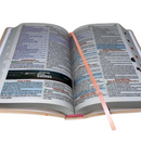 Bíblia Ramos Rose e Laranja Letra Gigante Capa Flexível Luxo Pu Com Harpa e Índice Feminina Arc