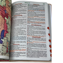 Bíblia Ramos Rose e Laranja Letra Gigante Capa Flexível Luxo Pu Com Harpa e Índice Feminina Arc