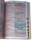 Bíblia Ramos Rose e Laranja Letra Gigante Capa Flexível Luxo Pu Com Harpa e Índice Feminina Arc