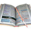 Bíblia Ramos Rose e Laranja Letra Gigante Capa Flexível Luxo Pu Com Harpa Feminina Arc