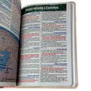 Bíblia Ramos Rose e Laranja Letra Gigante Capa Flexível Luxo Pu Com Harpa Feminina Arc