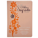 Bíblia Ramos Rose e Laranja Letra Gigante Capa Flexível Luxo Pu Com Harpa Feminina Arc