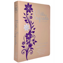 Bíblia Ramos Rose e Lilás Letra Gigante Capa Flexível Luxo Pu Com Harpa e Índice Feminina Arc