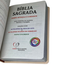 Bíblia Ramos Rose e Pink Letra Gigante Capa Flexível Luxo Pu Com Harpa Feminina Arc