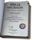 Bíblia Ramos Rose e Lilás Letra Gigante Capa Flexível Luxo Pu Com Harpa e Índice Feminina Arc