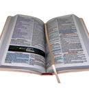 Bíblia Ramos Rose e Pink Letra Gigante Capa Flexível Luxo Pu Com Harpa Feminina Arc