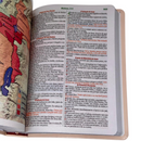 Bíblia Ramos Rose e Pink Letra Gigante Capa Flexível Luxo Pu Com Harpa Feminina Arc