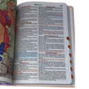 Bíblia Ramos Rose e Lilás Letra Gigante Capa Flexível Luxo Pu Com Harpa e Índice Feminina Arc