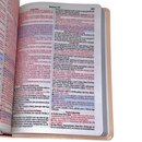 Bíblia Ramos Rose e Pink Letra Gigante Capa Flexível Luxo Pu Com Harpa Feminina Arc