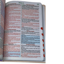 Bíblia Ramos Rose e Lilás Letra Gigante Capa Flexível Luxo Pu Com Harpa e Índice Feminina Arc