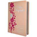 Bíblia Ramos Rose e Pink Letra Gigante Capa Flexível Luxo Pu Com Harpa Feminina Arc