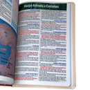 Bíblia Ramos Rose e Lilás Letra Gigante Capa Flexível Luxo Pu Com Harpa Feminina Arc