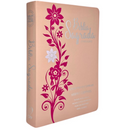 Bíblia Ramos Rose e Pink Letra Gigante Capa Flexível Luxo Pu Com Harpa e Índice Feminina Arc