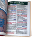 Bíblia Ramos Rose e Pink Letra Gigante Capa Flexível Luxo Pu Com Harpa e Índice Feminina Arc