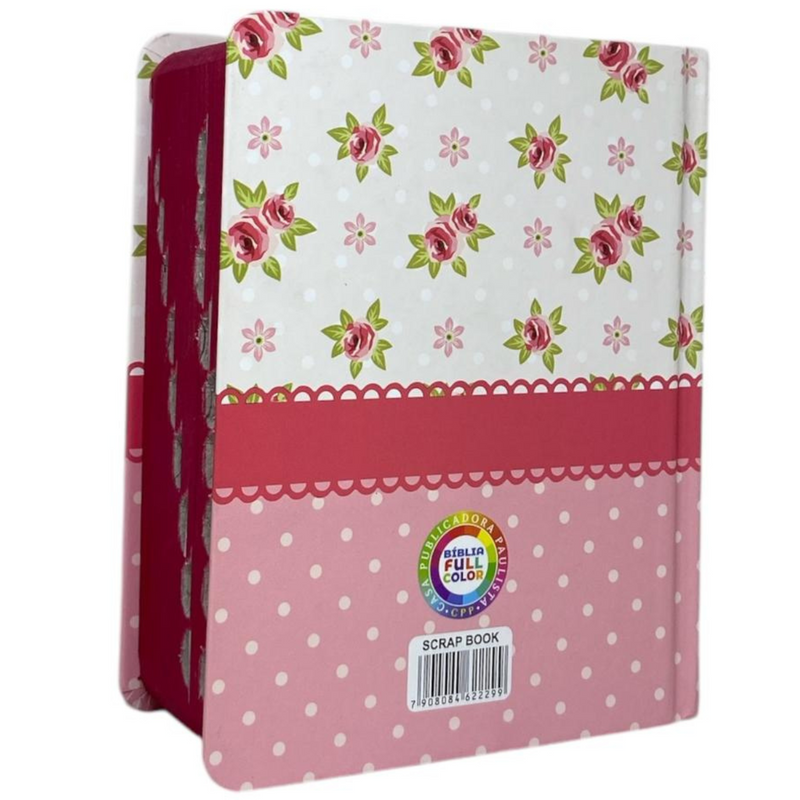 Bíblia Scrap Book Letra Grande Capa Dura Com Harpa e Índice Feminina Arc