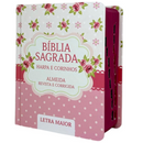 Bíblia Scrap Book Letra Grande Capa Dura Com Harpa e Índice Feminina Arc