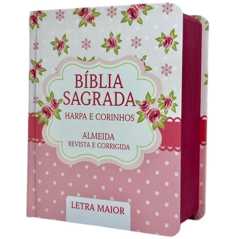 Bíblia Scrap Book Letra Grande Capa Dura Com Harpa Feminina Arc