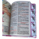 Bíblia Leão Seja Forte e Corajosa Cor Branca Letra Gigante Capa Dura Com Harpa E Abas Feminina Arc