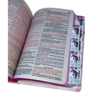 Bíblia Leão Seja Forte e Corajosa Cor Branca Letra Gigante Capa Dura Com Harpa E Abas Feminina Arc