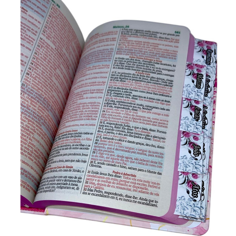 Bíblia Leão Seja Forte e Corajosa Cor Branca Letra Gigante Capa Dura Com Harpa E Abas Coladas Feminina Arc
