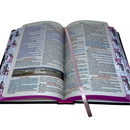 Bíblia Leão Seja Forte e Corajosa Cor Preta Letra Gigante Capa Dura Com Harpa E Abas Coladas Feminina Arc