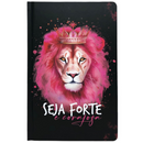 Bíblia Leão Seja Forte e Corajosa Cor Preta Letra Gigante Capa Dura Com Harpa E Índice Feminina Arc