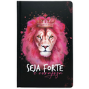 Bíblia Leão Seja Forte e Corajosa Cor Preta Letra Gigante Capa Dura Com Harpa Feminina Arc