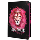 Bíblia Leão Seja Forte e Corajosa Cor Preta Letra Gigante Capa Dura Com Harpa Feminina Arc