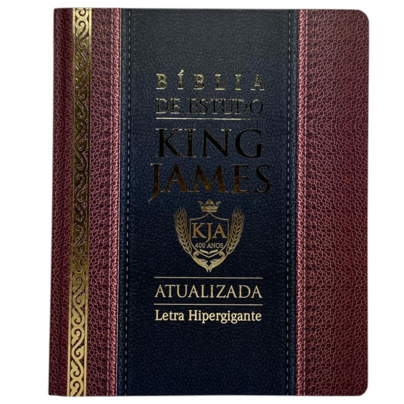 Bíblia de Estudo Tradicional Letra Hipergigante Capa Dura Com Índice Feminina e Masculina King James