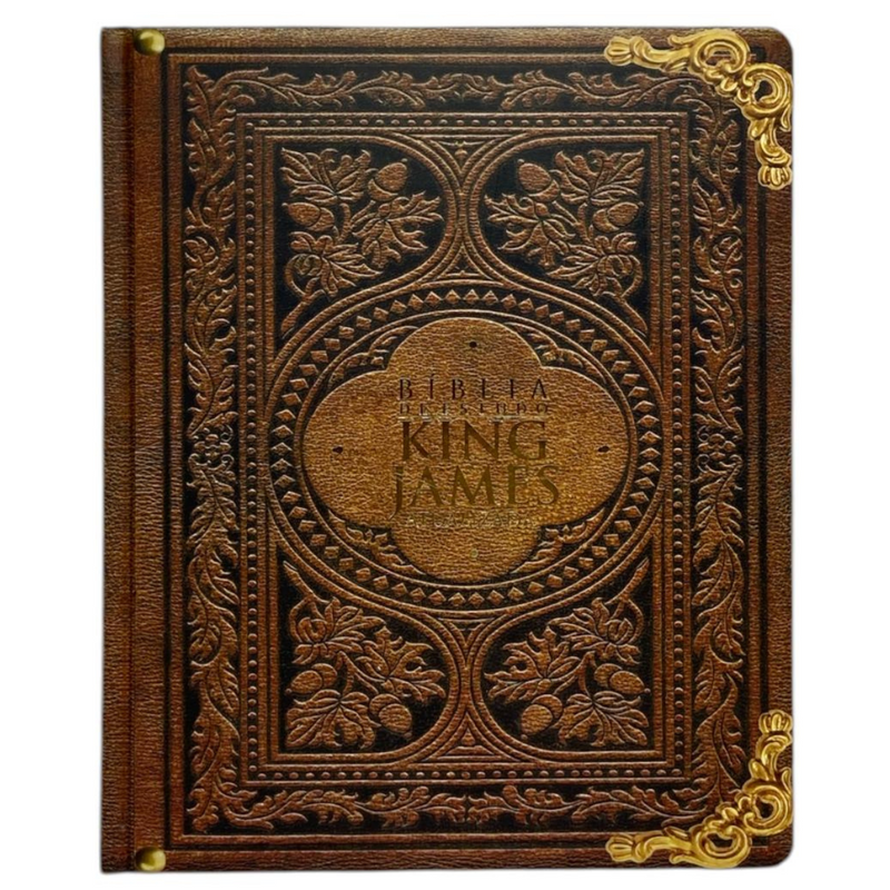 Bíblia de Estudo Vintage Letra Hipergigante Capa Dura Com Índice Feminina e Masculina King James