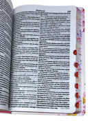 Bíblia Leão Flores Rosa Letra Gigante Capa Dura Com Harpa E Índice Feminina Arc