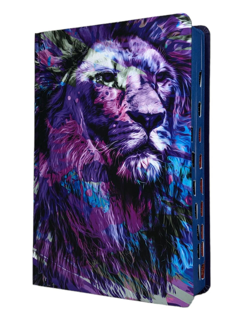 Bíblia Evangélica Capa Dura NTLH Letra Grande YouVersion Com Qr Code Lion Colorido com Índice