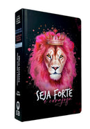 Kit 2 Bíblias Femininas Sagradas Capa Dura Letra Gigante e Hipergigante Harpa ARC Flor Rosa e Seja Forte Preta