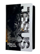 Kit 2 Bíblias Evangélicas Leão Jesus Letra Gigante Capa Dura Com Harpa E Índice Arc