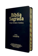 Kit 20 Bíblias Evangélicas Letra Gigante Capa Semiflexível ARC Com Harpa e Índice Lilás e Preta