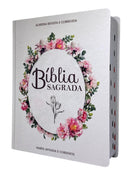 Kit Duas Bíblia Evangélica Lt. Jumbo Grande Capa Dura Branca e Preta Arc Com Harpa e Índice