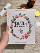 Kit Duas Bíblia Evangélica Lt. Jumbo Grande Capa Dura Branca e Preta Arc Com Harpa e Índice