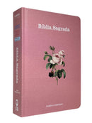 Kit 2 Bíblias Feminina Sagrada Letra Gigante Semi Flexível e Hipergigante Capa Dura Harpa ARC Flor Rosa e Deus é Bom