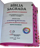 Bíblia Filha Do Rei Letra Gigante Capa Dura Com Harpa E Índice Feminina Arc