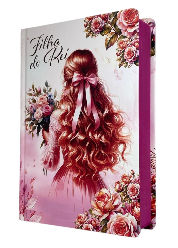 Bíblia Filha Do Rei Letra Gigante Capa Dura Com Harpa Feminina Arc