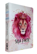 Kit 2 Bíblias Femininas Sagradas Capa Dura Letra Gigante e Hipergigante Harpa ARC Jardim Secreto e Seja Forte Rosa