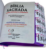 Bíblia Sagrada Letra Jumbo Capa Dura Com Harpa ARC Arranjo Floral Com Capa Protetora e Abas Adesivas