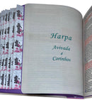 Bíblia Sagrada Letra Jumbo Capa Dura Com Harpa ARC Arranjo Floral Com Capa Protetora e Abas Adesivas