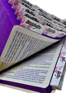 Bíblia Sagrada Letra Jumbo Capa Dura Com Harpa ARC Arranjo Floral Com Capa Protetora e Abas Adesivas