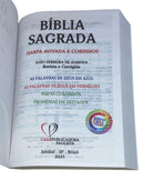 Bíblia Leão Rosa Letra Gigante Capa Brochura Com Harpa Masculina e Feminina Arc