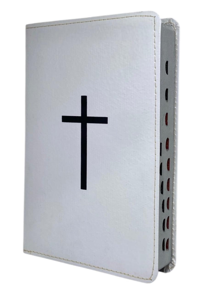 Bíblia Sagrada Cruz Branca Letra Gigante Capa Flexível Com Índice  Arc
