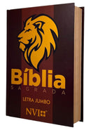 Bíblia Sagrada Leão Figura Letra Jumbo Capa Dura - NVI
