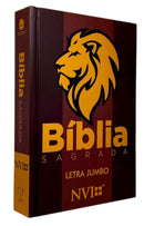 Bíblia Sagrada Leão Figura Letra Jumbo Capa Dura Com Índice Lateral  - NVI